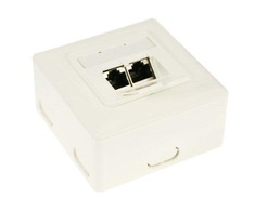 InLine Cat. 6 paviršiuje montuojama pajungimo dėžutė 2x RJ45 lizdas, horizontalus - baltas