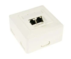 InLine Cat. 6 paviršiuje montuojama pajungimo dėžutė 2x RJ45 lizdas, horizontalus - baltas