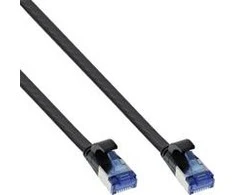 InLine ® Flat pleistras kabelis, U / FTP, Cat.6A, TPE halogenas nemokamai, juoda, 10m