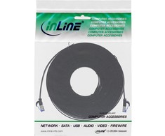 InLine ® Plokščias pleistras kabelis, U / FTP, 6A kat., TPE halogenas nemokamai, juoda, 7,5m