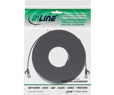 InLine ® Plokščias pleistras kabelis, U / FTP, 6A kat., TPE halogenas nemokamai, juoda, 7,5m