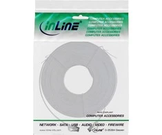 InLine ® Plokščias pleistras kabelis, U / FTP, 6A kat., TPE halogenas, laisvas, baltas, 7,5m