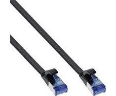 InLine ® Flat pleistras kabelis, U / FTP, Cat.6A, TPE halogenas nemokamai, juoda, 15m