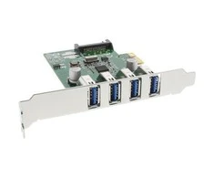 InLine PCIe 2.0 x1 valdiklis – 4x USB 3.0 (76661C)