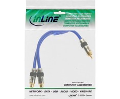 Kabelis InLine RCA (Cinch) - RCA (Cinch) x2 0,25m mėlyna (89924P)