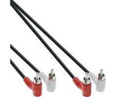 Intos InLine 2 x RCA kištukas - 2 x RCA kištukinis kabelis su kampinėmis jungtimis, 1,2 m