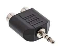 Intos InLine 2 x RCA lizdas - 3,5 mm vyriškas adapteris