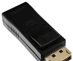„InLine DisplayPort“ adapteris, „DisplayPort“ kištukas su HDMI lizdu, 4K2K, su garsu, juodas