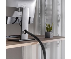 Organizacija InLine ® Kabelio apvyniojimas, audinio laikiklis su kabliu ir kilpa, 1m x 40mm skersmens, juoda