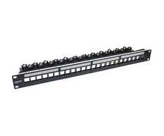 InLine® Patch panelė 24 krypčių, Keystone tuščias skydelis Patch panel, 19", 1U, juodas RAL9005