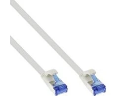 InLine ® Plokščias pleistras kabelis, U / FTP, 6A kat., TPE halogenas nemokamai, balta, 3m