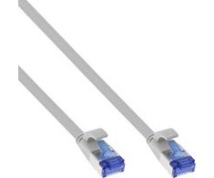 InLine ® Plokščias pleistras kabelis, U / FTP, 6A kat., TPE halogenas be, pilkas, 3m