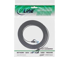 InLine ® Plokščias pleistras kabelis, U / FTP, 6A kat., TPE halogenas, laisvas, juoda, 3m