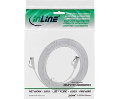 InLine ® Plokščias pleistras kabelis, U / FTP, 6A kat., TPE halogenas nemokamai, balta, 3m