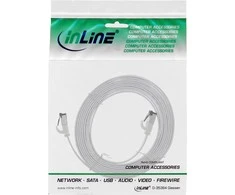 InLine ® Plokščias pleistras kabelis, U / FTP, 6A kat., TPE halogenas nemokamai, balta, 3m