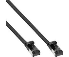 InLine ® Plokščias pleistras kabelis, U / FTP, Cat.8.1, TPE halogenas nemokamai, juoda, 2m