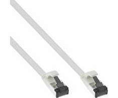 InLine ® Plokščias pleistras kabelis, U / FTP, Cat.8.1, TPE halogenas nemokamai, balta, 1,5m