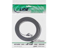 InLine ® Plokščias pleistras kabelis, U / FTP, Cat.8.1, TPE halogenas nemokamai, juoda, 1,5m