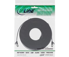 InLine ® Plokščias pleistras kabelis, U / FTP, Cat.8.1, TPE halogenas nemokamai, juoda, 7,5m