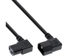 Kabelis zasilający InLine® Power cable, C13 to C14, juodas, 1,0m angled