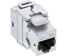 InLine Aukščiausios kokybės RJ45 Keystone Jack 6a užrakto modulis su apsauga nuo dulkių
