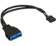 InLine USB 19 kontaktas - USB 9 kontaktas, 0,15m, Juoda (33449I)