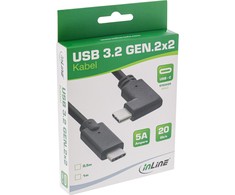USB kabelis InLine USB-C - USB-C 1 m Juodas (35701W)