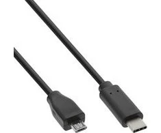 USB kabelis InLine USB-C - mikroUSB 0, 5 m Juoda (35746)