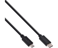 USB kabelis InLine USB-C - mikroUSB 1 m Juoda (35741)