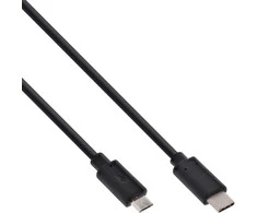 USB kabelis InLine USB-C - mikroUSB 2 m juoda (35742)