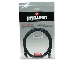 Intracom INTELLINET tinklo kabelis Cat6 U/UTP 1.5m Juodas 5ft. RJ-45 Vyriški / RJ-45 Vyriški Paauksuoti kontaktai Polimaišas