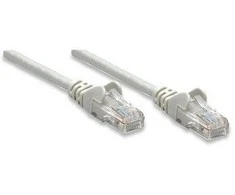 Intracom INTELLINET tinklo kabelis Cat5e U/UTP 5.0m 14ft. Pilki RJ-45 Vyriški / RJ-45 Vyriški Paauksuoti kontaktai.