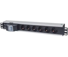 Intellinet 711432 Maitinimo juosta 19" 1,5U, 6x Schuko, su jungiklis, kabelis 1,6m