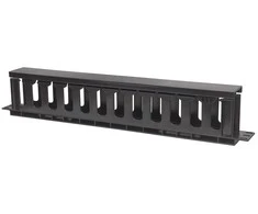 INTELLINET 19" Rackmount Cable Manager, 1U, su dangteliu, Juodas, 714679