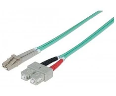 Intellinet Fibre Optic Komutacinis kabelis, OM3, LC/SC, 2m, Aqua, Duplex, Multimode, 50/125 µm, LSZH, Fiber, Lifetime Garantija, Polybag