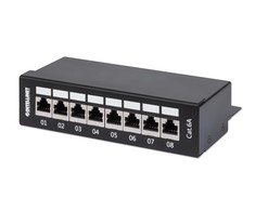 Intellinet Network Solutions INTELLINET 8-Port Cat6a Patchpanel FTP Desktop juoda