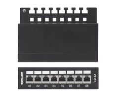 Intellinet Network Solutions INTELLINET 8-Port Cat6a Patchpanel FTP Desktop juoda