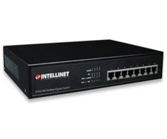 Šakotuvas Intellinet 8-Port PoE+ Desktop Gigabit Switch Gigabit Ethernet (10/100/1000) Juoda Maitinimas per Eternetą (PoE)