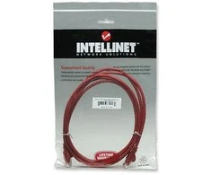 „Intracom INTELLINET“ tinklo kabelis Cat6 U/UTP 1,5 m Raudona 5 pėdų. RJ-45 kištukas / RJ-45 kištukas, paauksuoti kontaktai, polietileninis maišelis