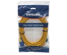 INTELLINET 1,0 m LC į SC UPC Fiber Optic Komutacinis kabelis, 3,0 mm, Duplex, LSZH, OS2 Singlemode, Geltona 9/125 µm, 3 ft., 473965