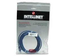 Intracom INTELLINET tinklo kabelis Cat5e U/UTP 3,0m 10ft. Mėlyna RJ-45 Vyriški / RJ-45 Vyriški Paauksuoti kontaktai Polibag