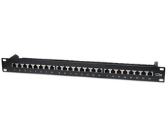 Intellinet 513487 Komutacinė panelė STP Cat5e 1U 24 prievadų RJ45, juoda