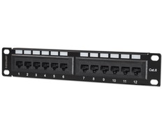 Intellinet tinklo sprendimai INTELLINET 10" Patchpanel 1HE 12-Port Cat6 UTP Juodas