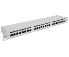 INTELLINET 24 prievadų Cat6a patchpanel FTP 1HE grau