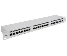 INTELLINET 24 prievadų Cat6a patchpanel FTP 1HE grau