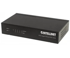 Šakotuvas Intellinet Gigabit Switch PoE+ 5x RJ45 60W stalinis metalinis dėklas