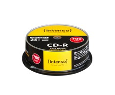 INTENSO 1801124 CD-R Intenso pyrago dėžutė 25 700 MB 52x, galima spausdinti – visas veidas