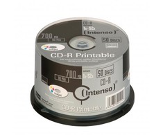 1x50 Intenso CD-R 80 / 700 MB 52x greitis, galima spausdinti, scr. res.