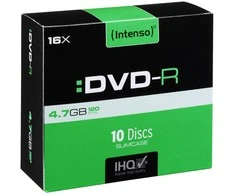 1x10 Intenso DVD-R 4,7GB 16x greitis, plonas dėklas