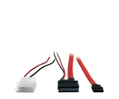 Inter-Tech SATA - SATA Slimline + Molex, 0,3m, Raudona (88885264)